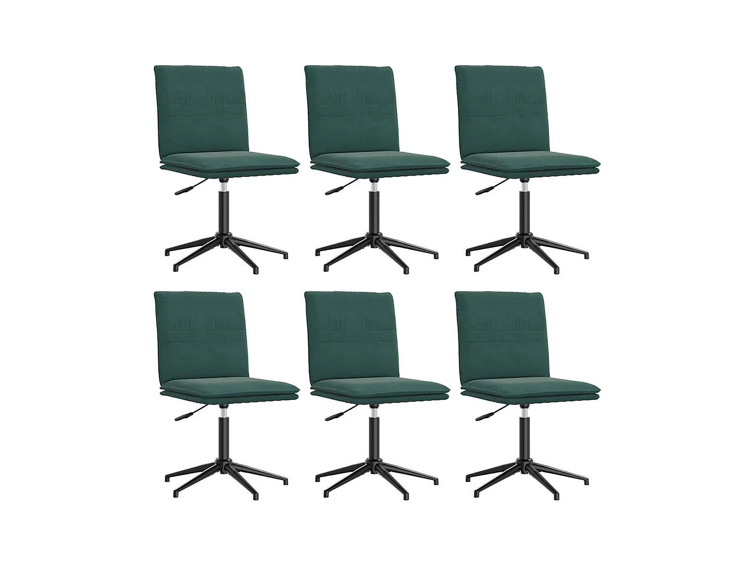 Chaises à manger lot de 6 vert foncé velours