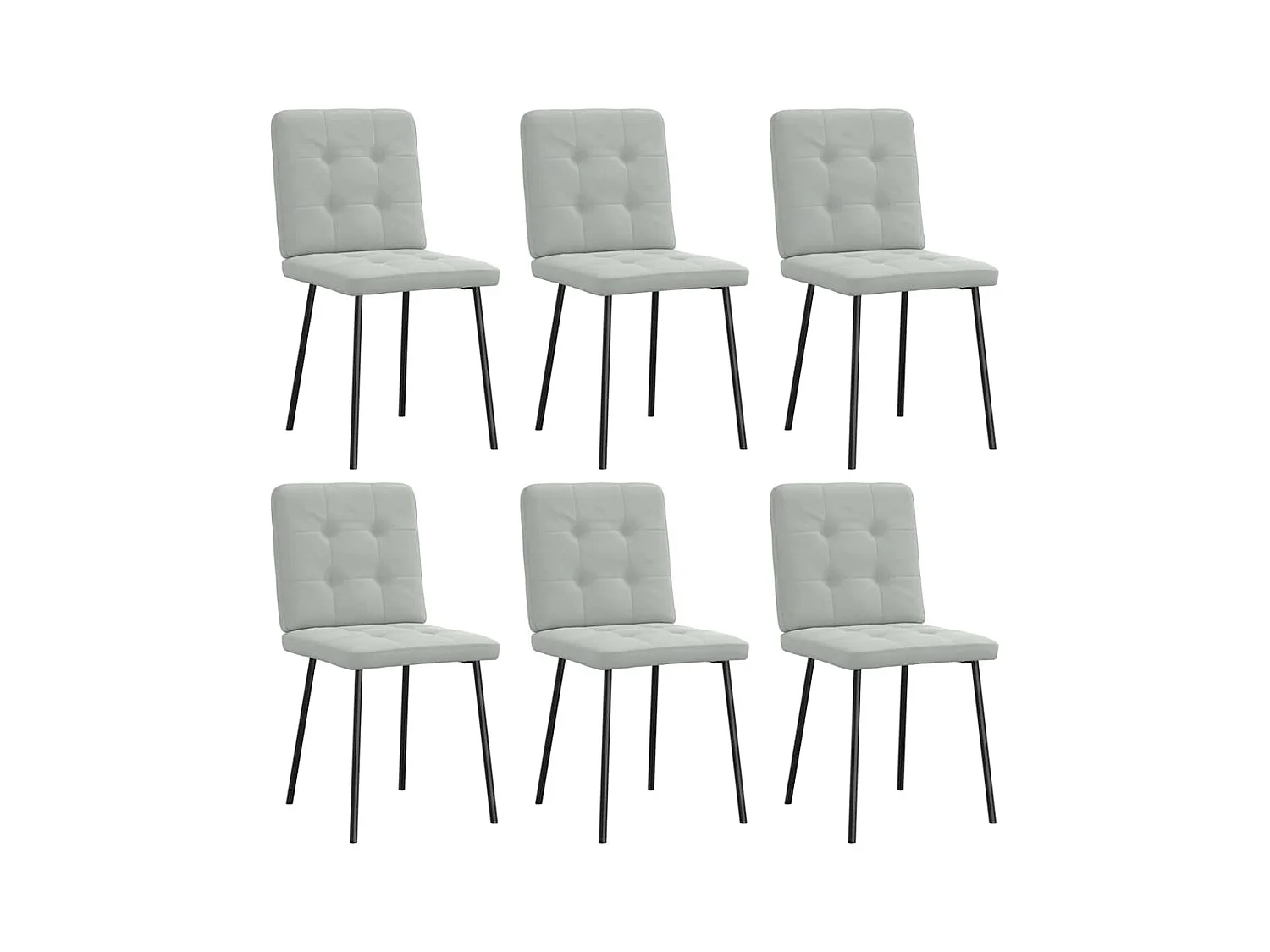 Eetkamerstoelen 6 stukkenfluweel lichtgrijs