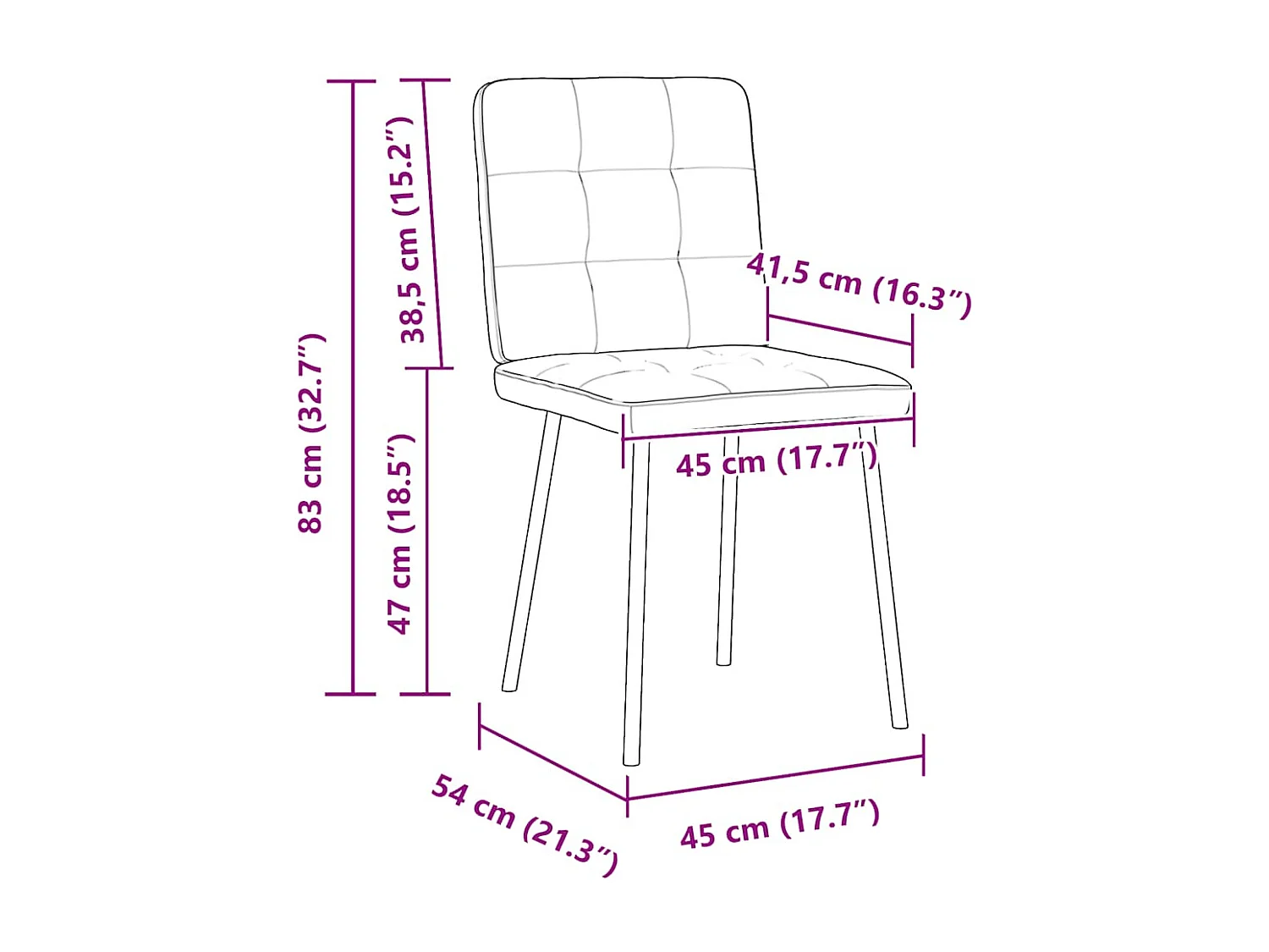Chaises à manger lot de 6 gris clair velours