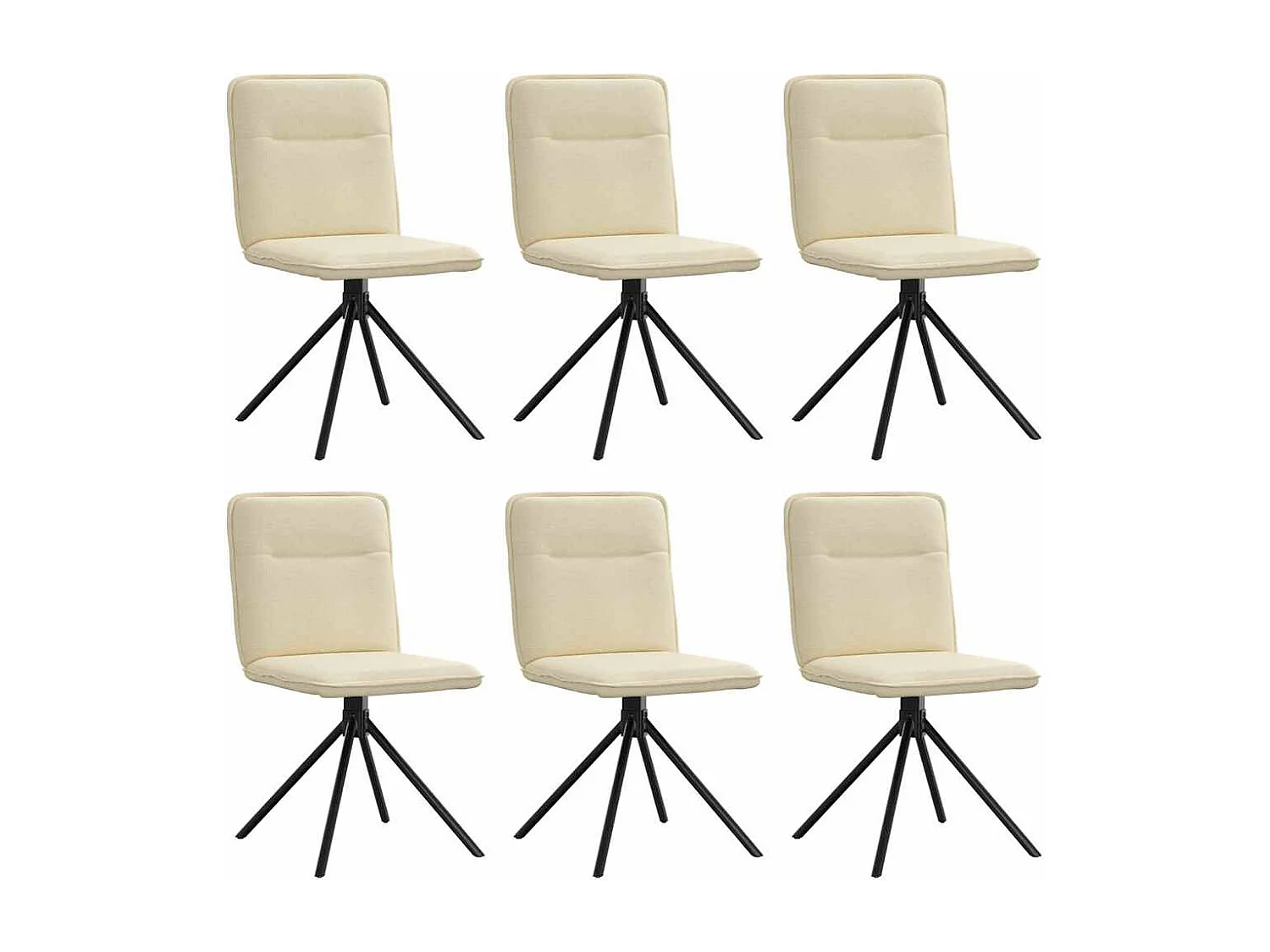 Eetkamerstoelen 6 st stof crèmekleurig