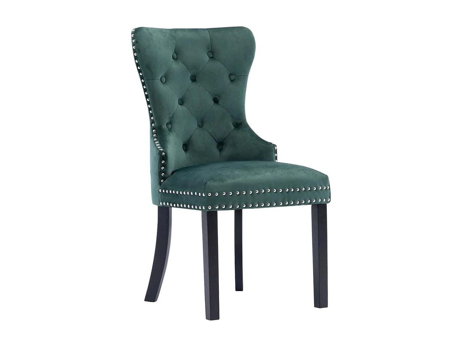 Chaises à manger lot de 6 vert foncé velours