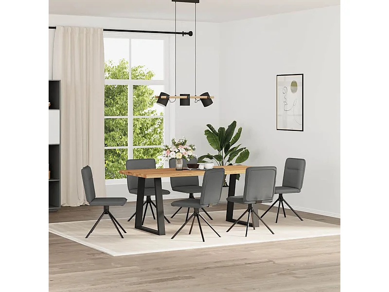 Sillas de comedor 6 unidades tela gris oscuro