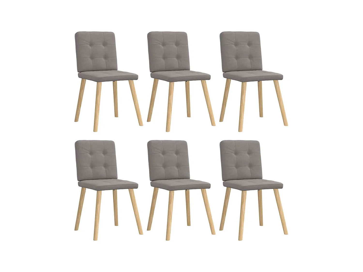 Chaises à manger lot de 6 taupe tissu