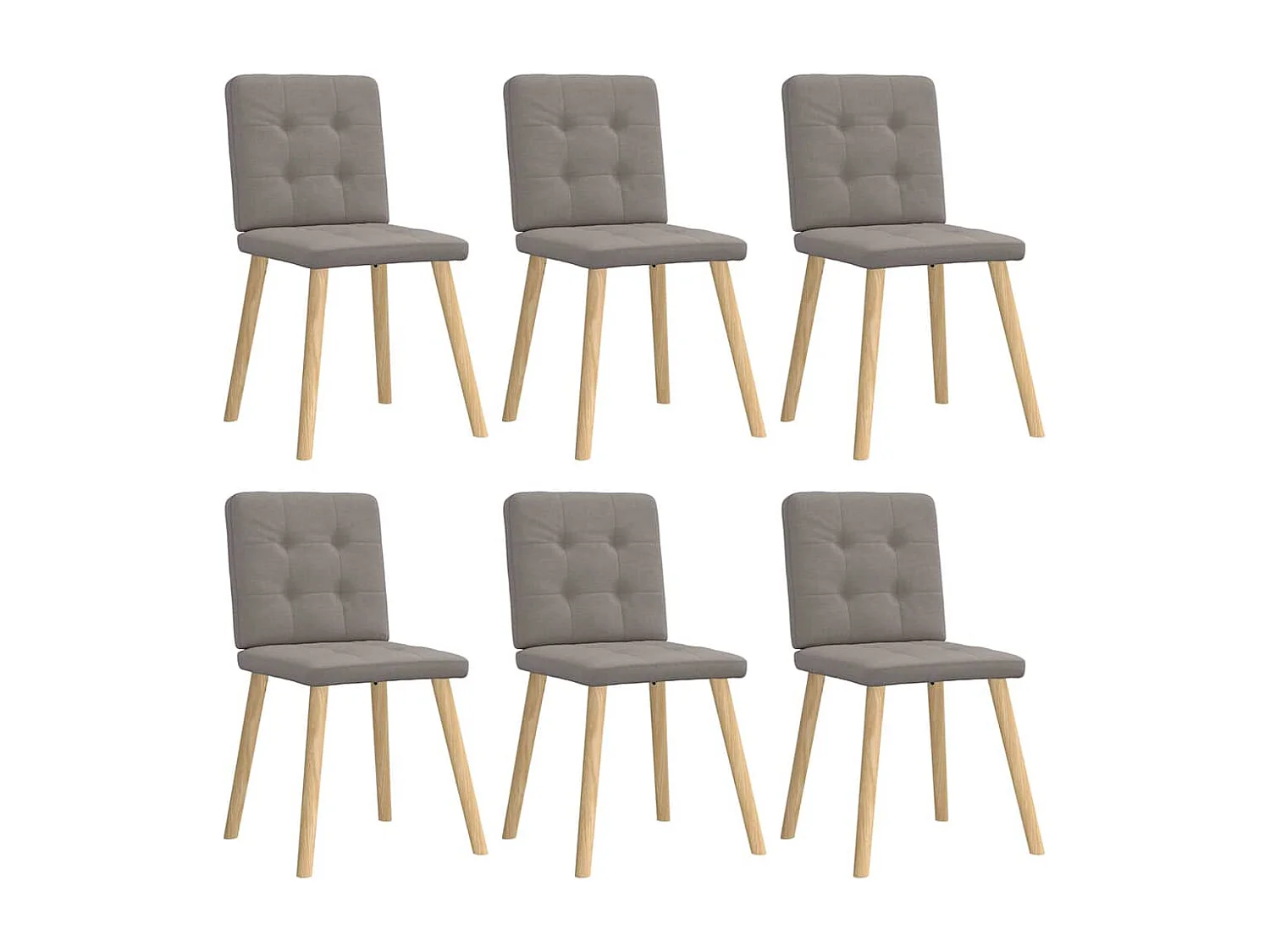 Chaises à manger lot de 6 taupe tissu