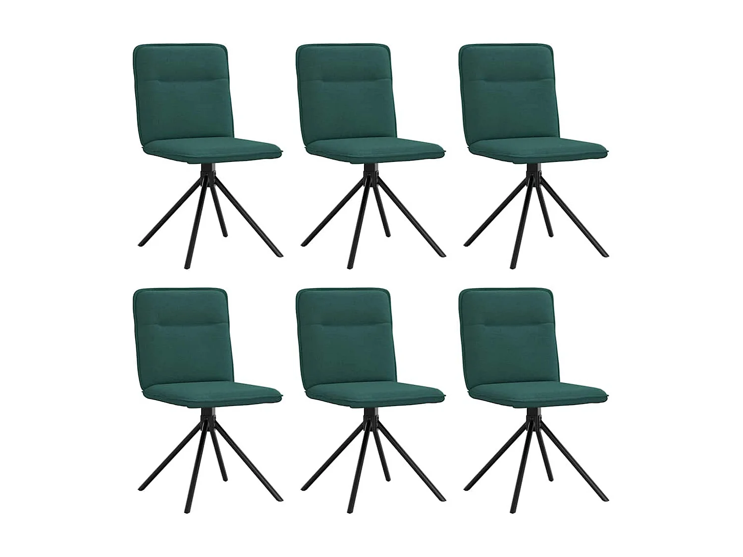 Chaises à manger lot de 6 vert foncé tissu