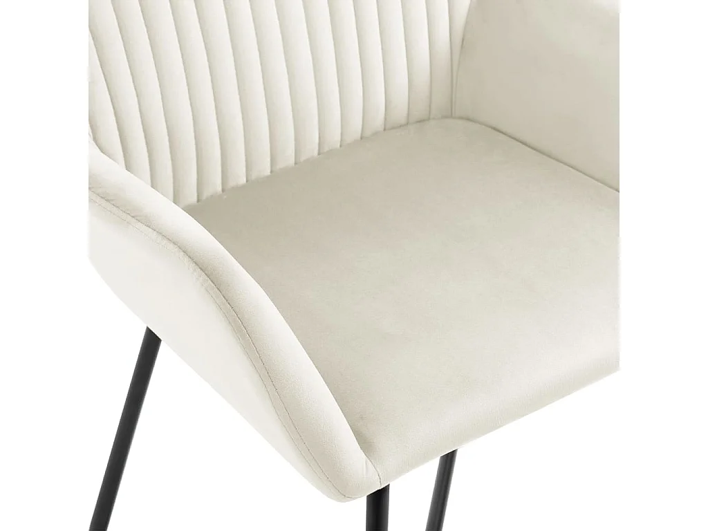 Chaises à manger lot de 6 crème velours