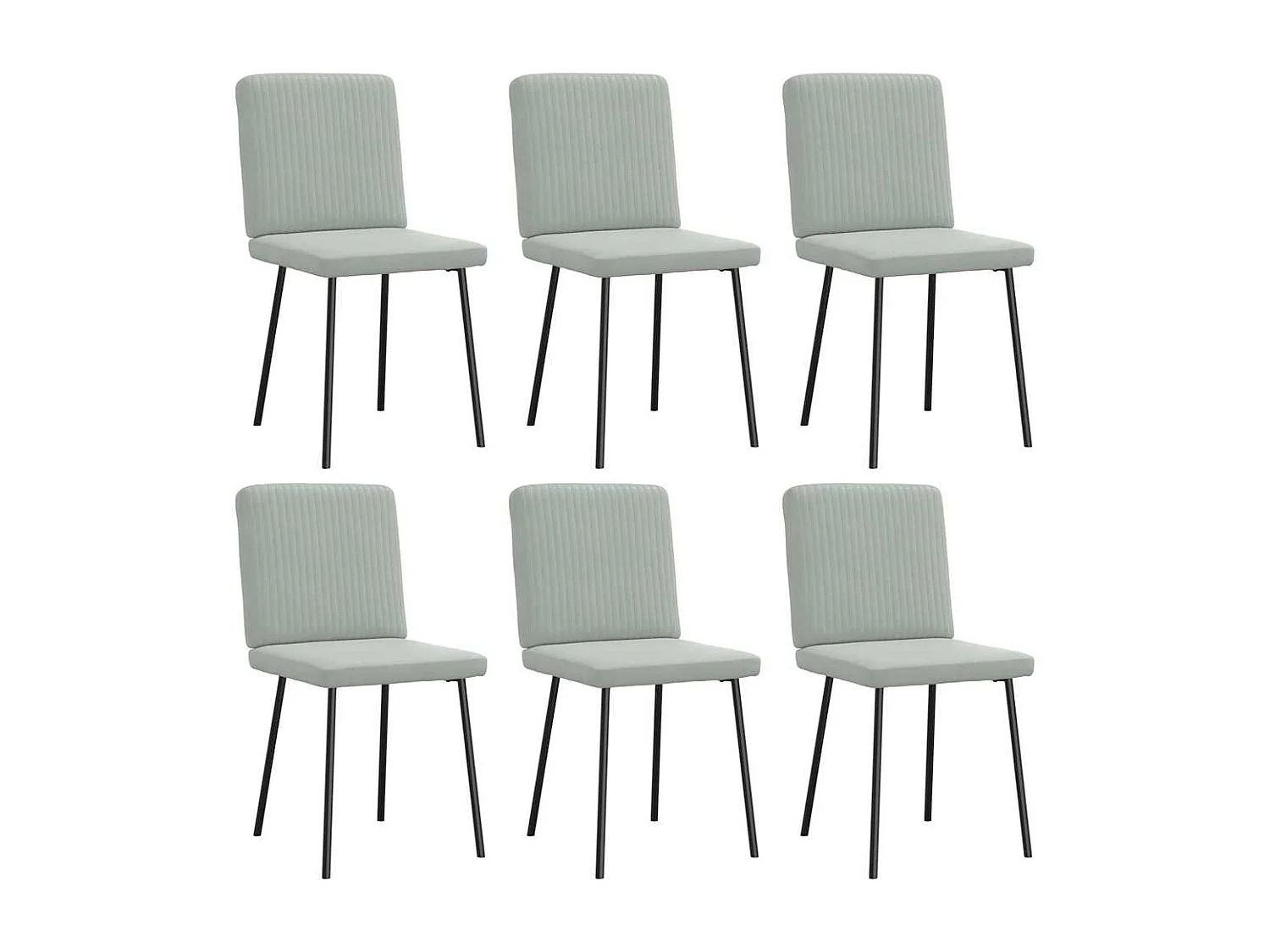 Chaises à manger lot de 6 gris clair velours