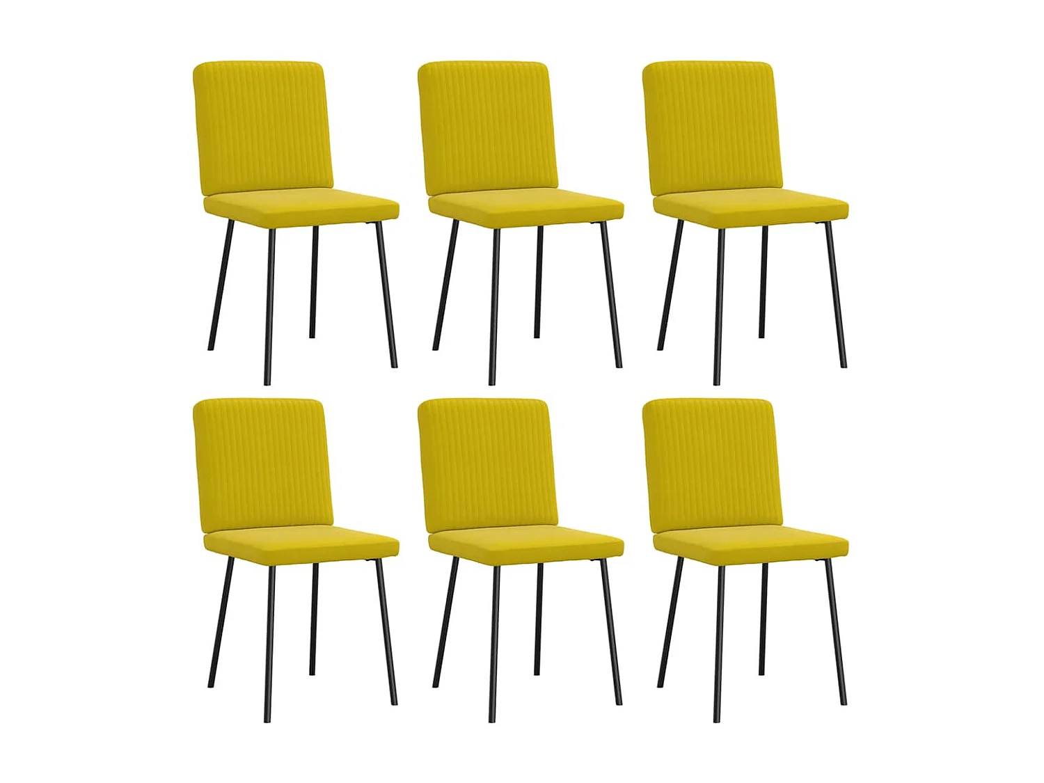 Chaises à manger lot de 6 jaune velours