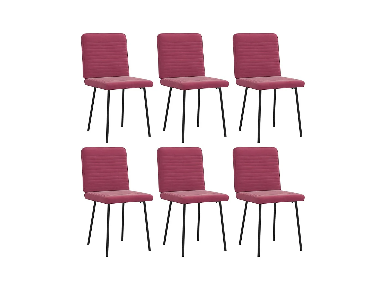 Sillas de comedor 6 unidades terciopelo rojo tinto