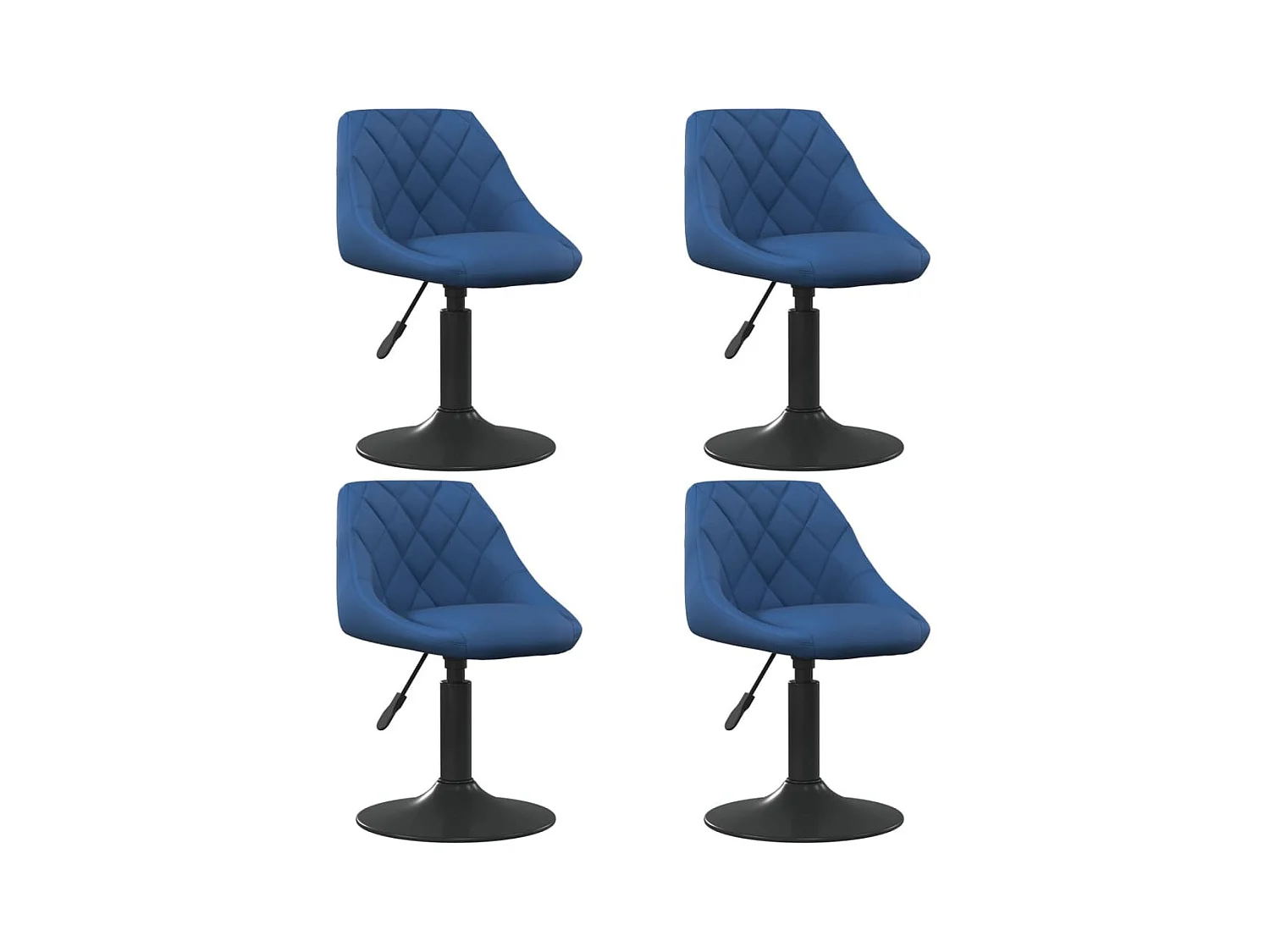 Chaises pivotantes à manger lot de 4 bleu velours