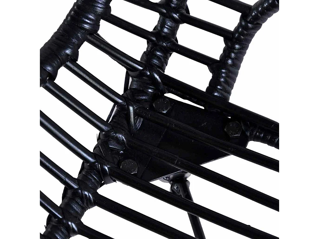Sillas de comedor 6 unidades de ratán natural negro