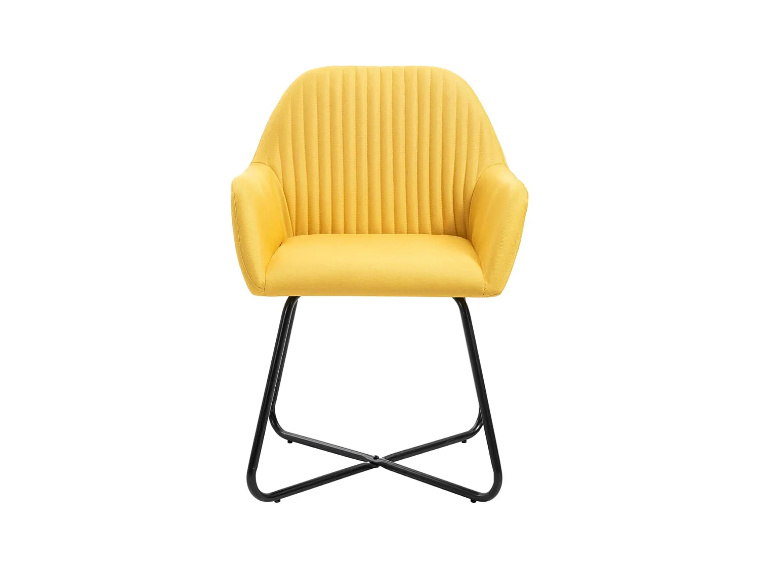 Chaises à manger lot de 4 jaune tissu