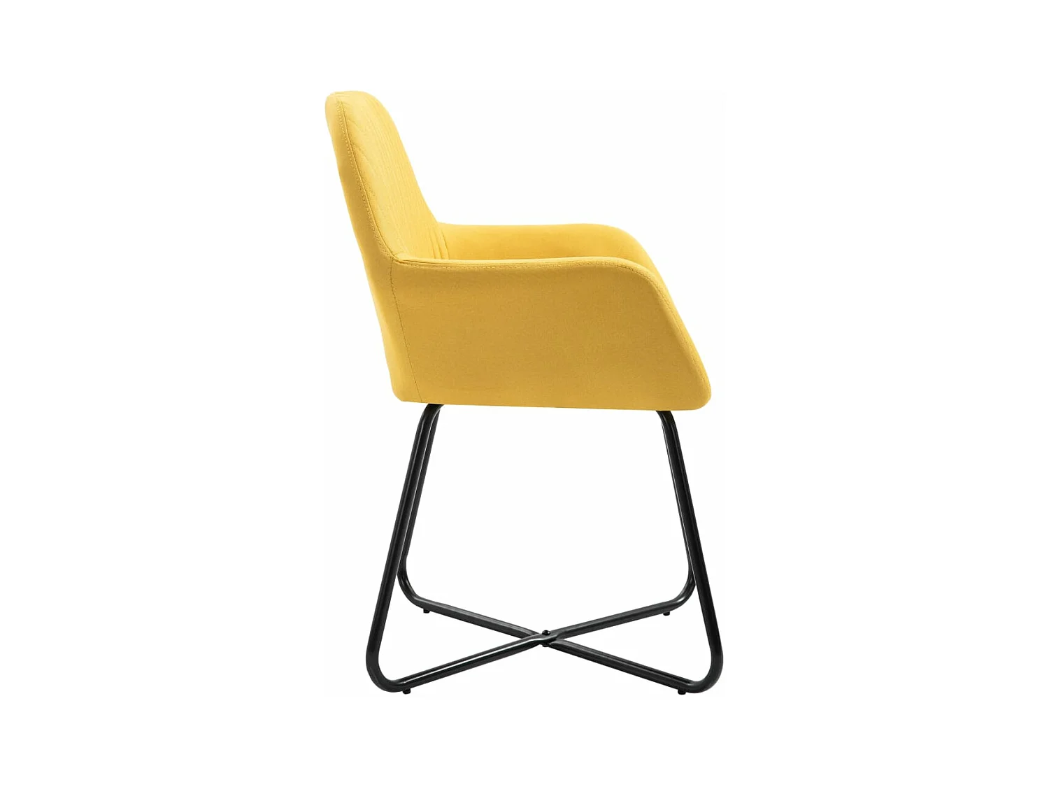 Chaises à manger lot de 4 jaune tissu