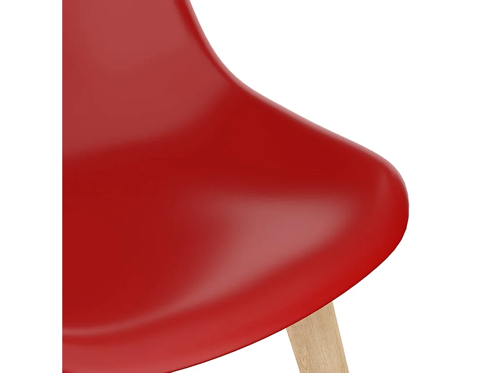 Cadeiras de jantar 2 peças plástico vermelho