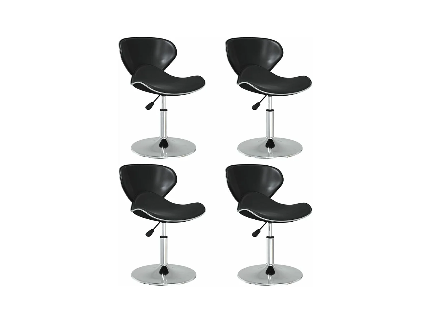 Chaises à manger lot de 4 noir similicuir