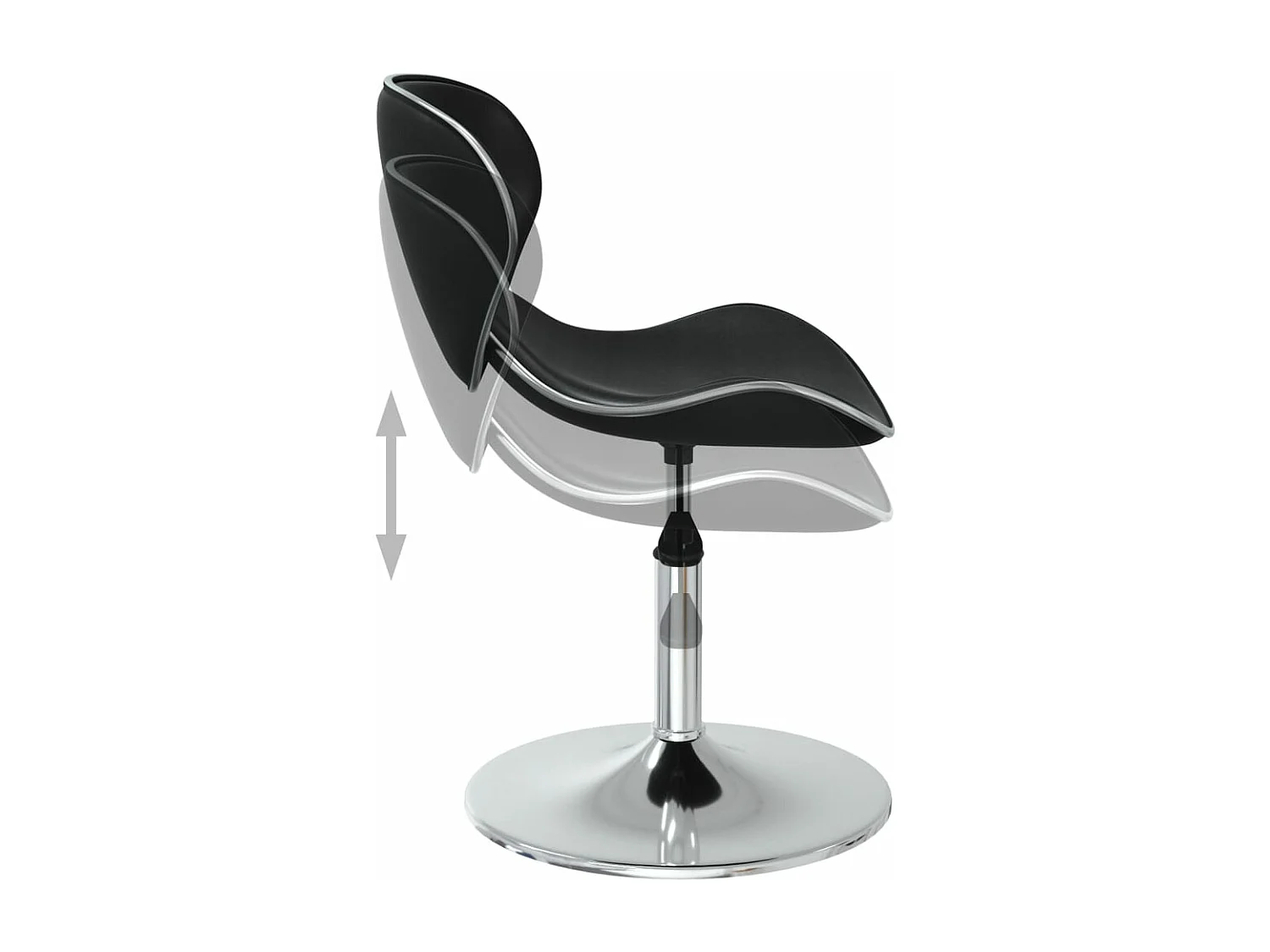 Cadeiras de jantar 4 peças couro artificial preto