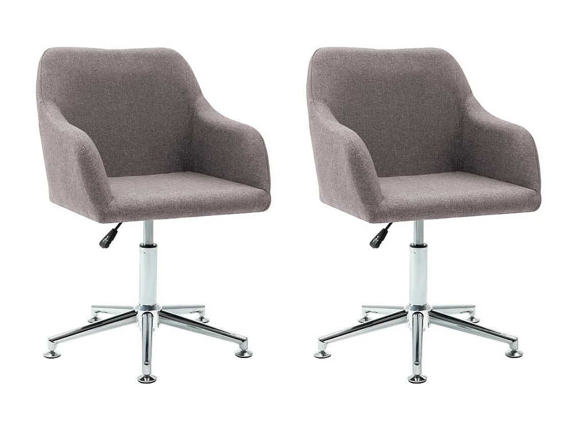 Chaises pivotantes à manger lot de 2 taupe tissu