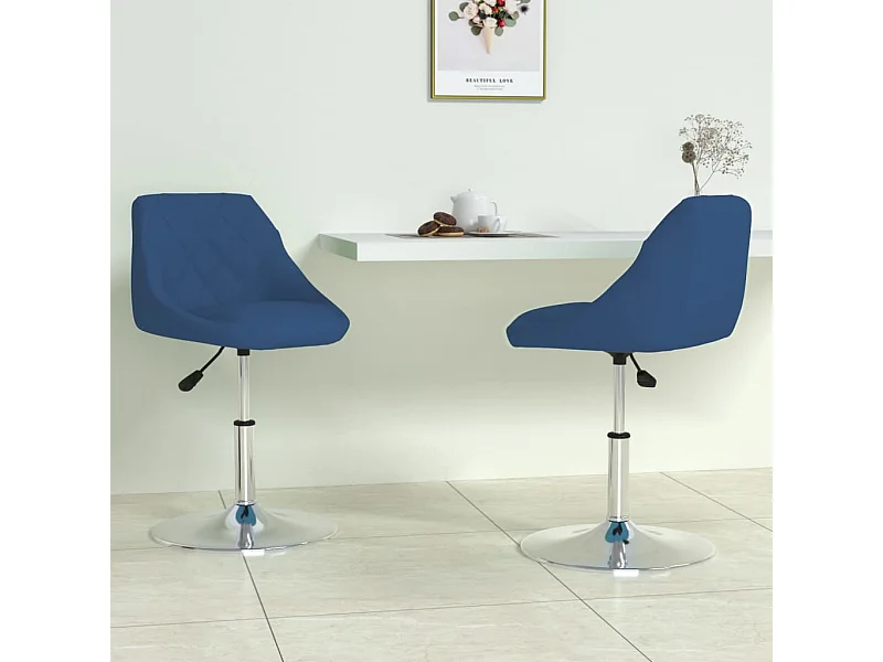 Chaises pivotantes à manger lot de 2 Bleu Velours