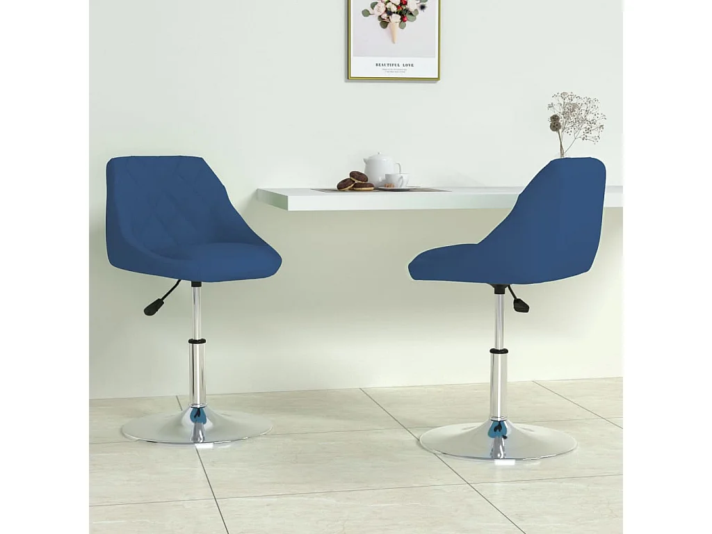 Sillas de comedor giratorias 2 unidades terciopelo azul