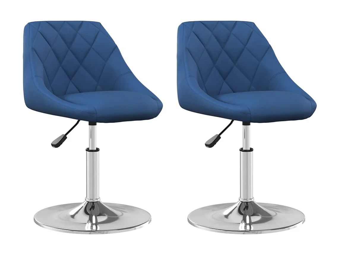 Chaises pivotantes à manger lot de 2 Bleu Velours