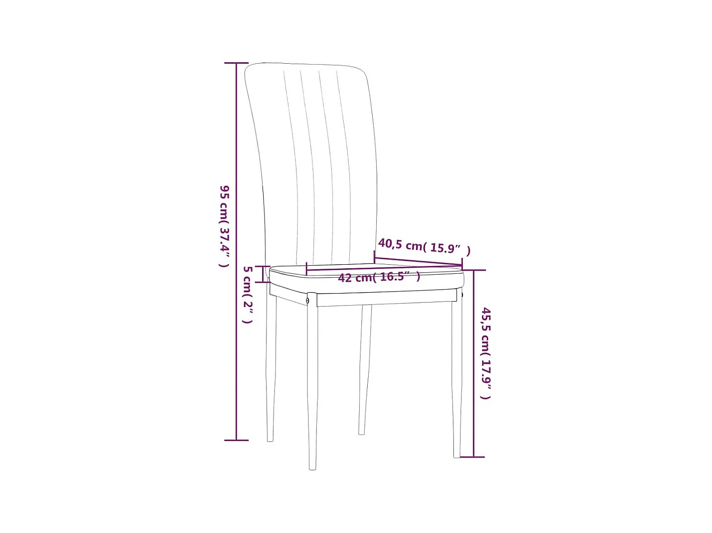 Chaises à manger lot de 4 Bleu Velours