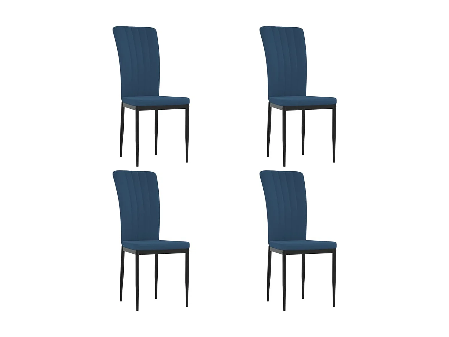 Chaises à manger lot de 4 Bleu Velours