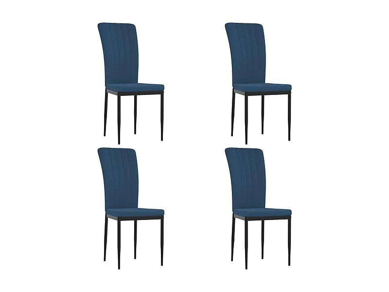 Chaises à manger lot de 4 Bleu Velours