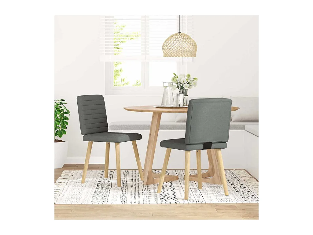 Chaises à manger lot de 2 gris foncé tissu