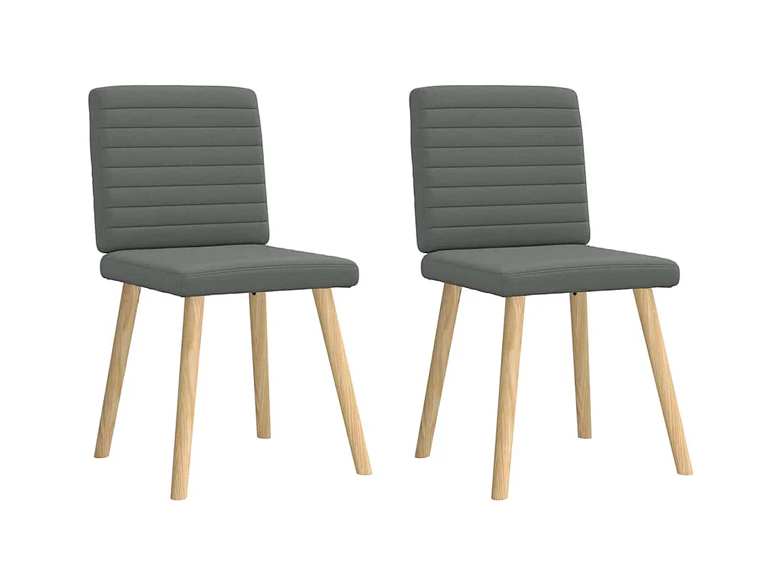 Chaises à manger lot de 2 gris foncé tissu