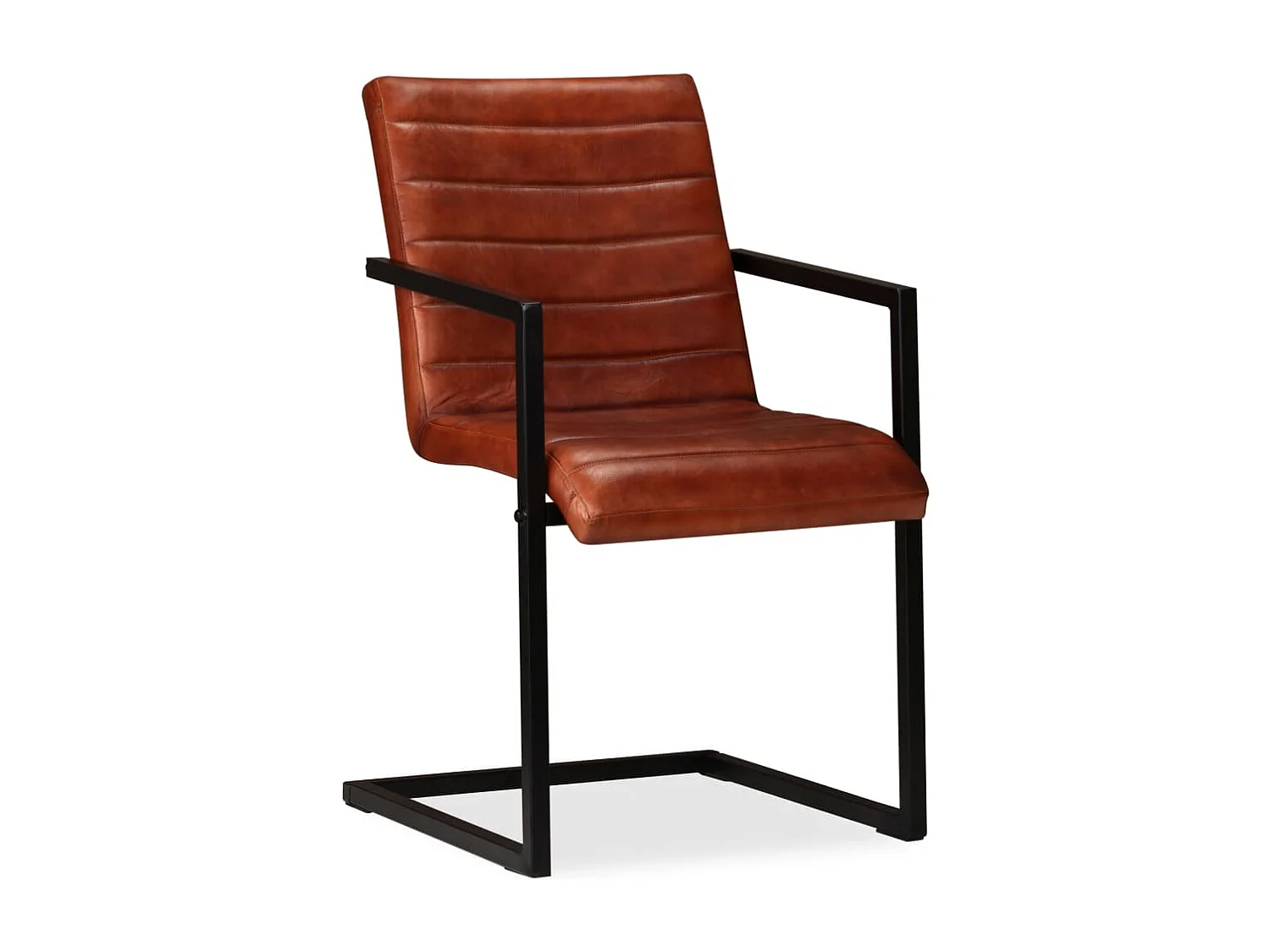 Eetkamerstoelen 6 st echt leer bruin