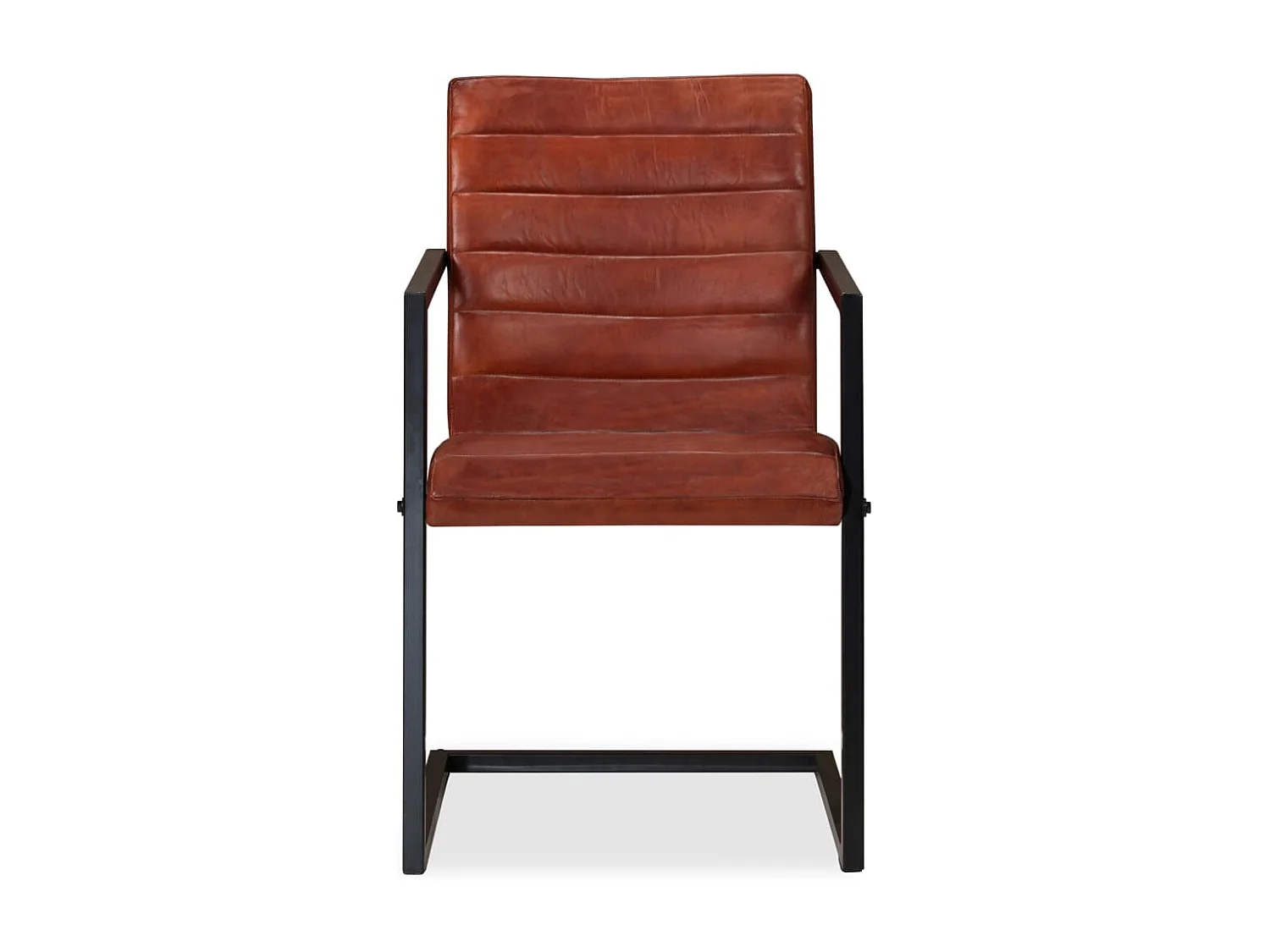 Eetkamerstoelen 6 st echt leer bruin