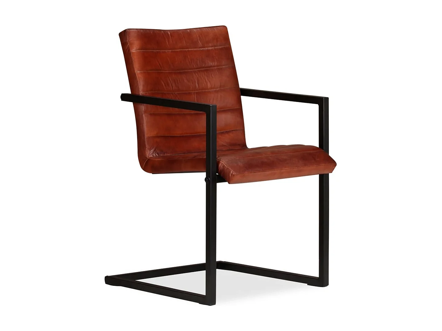 Eetkamerstoelen 6 st echt leer bruin