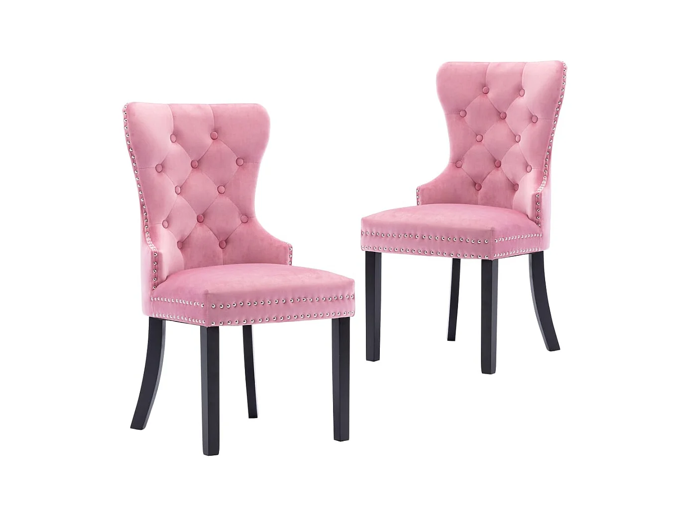 Sillas de comedor 2 unidades de terciopelo rosa