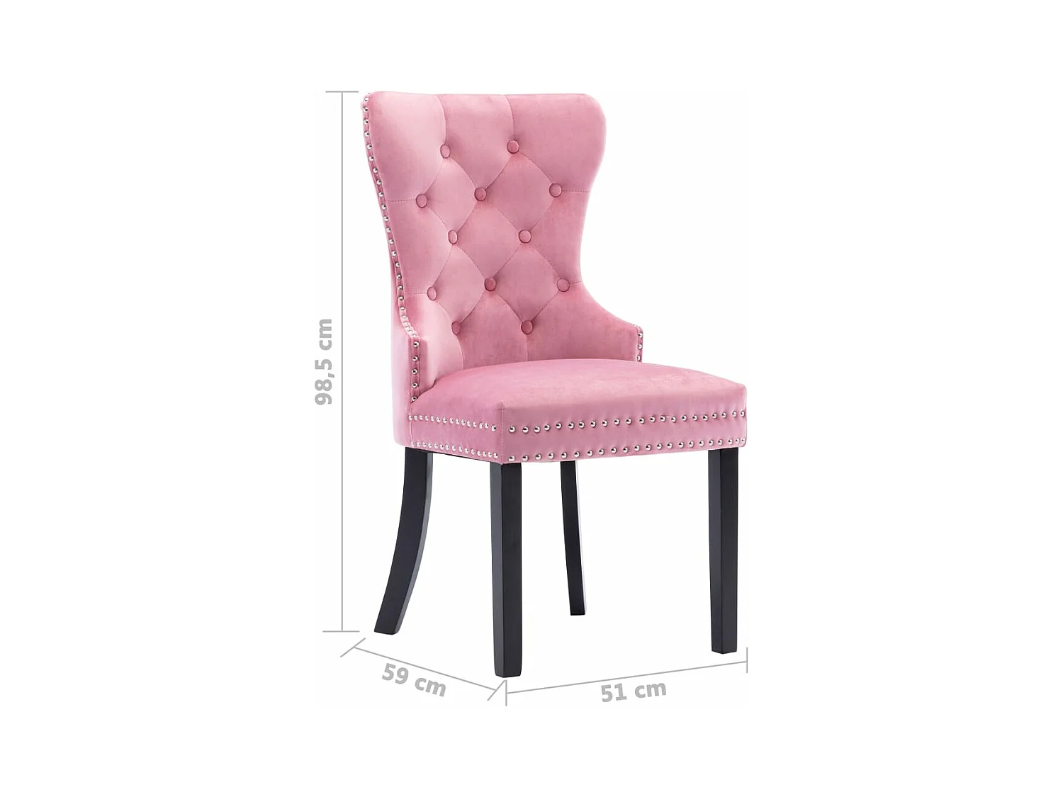 Chaises à manger lot de 2 rose velours