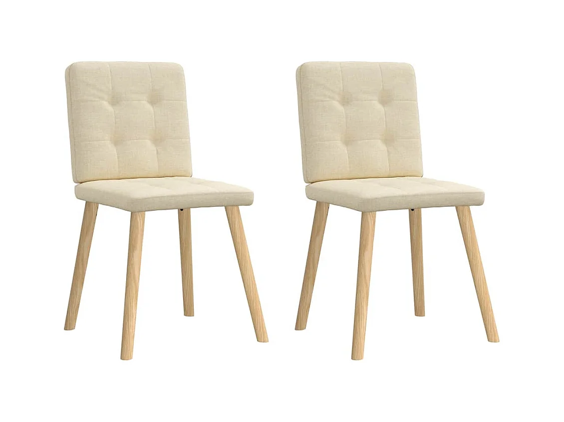 Chaises à manger lot de 2 crème tissu