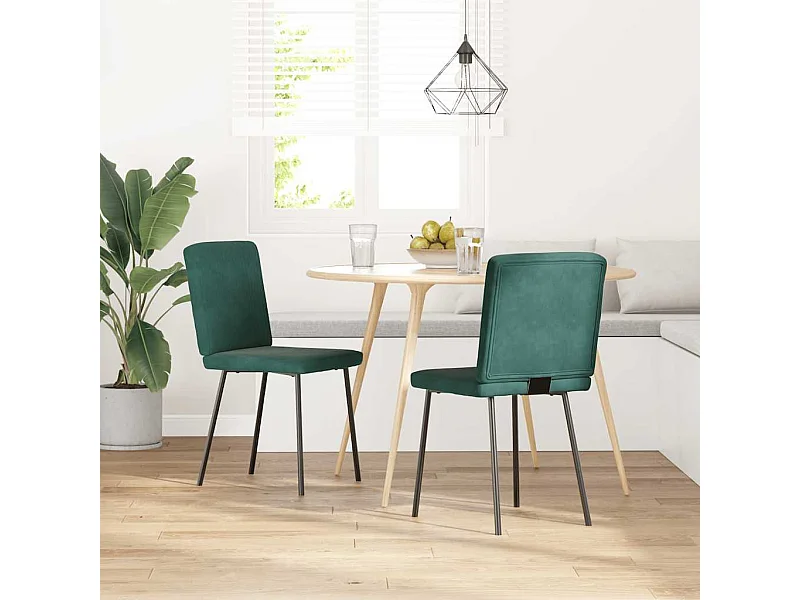 Eetkamerstoelen 2 st fluweel donkergroen