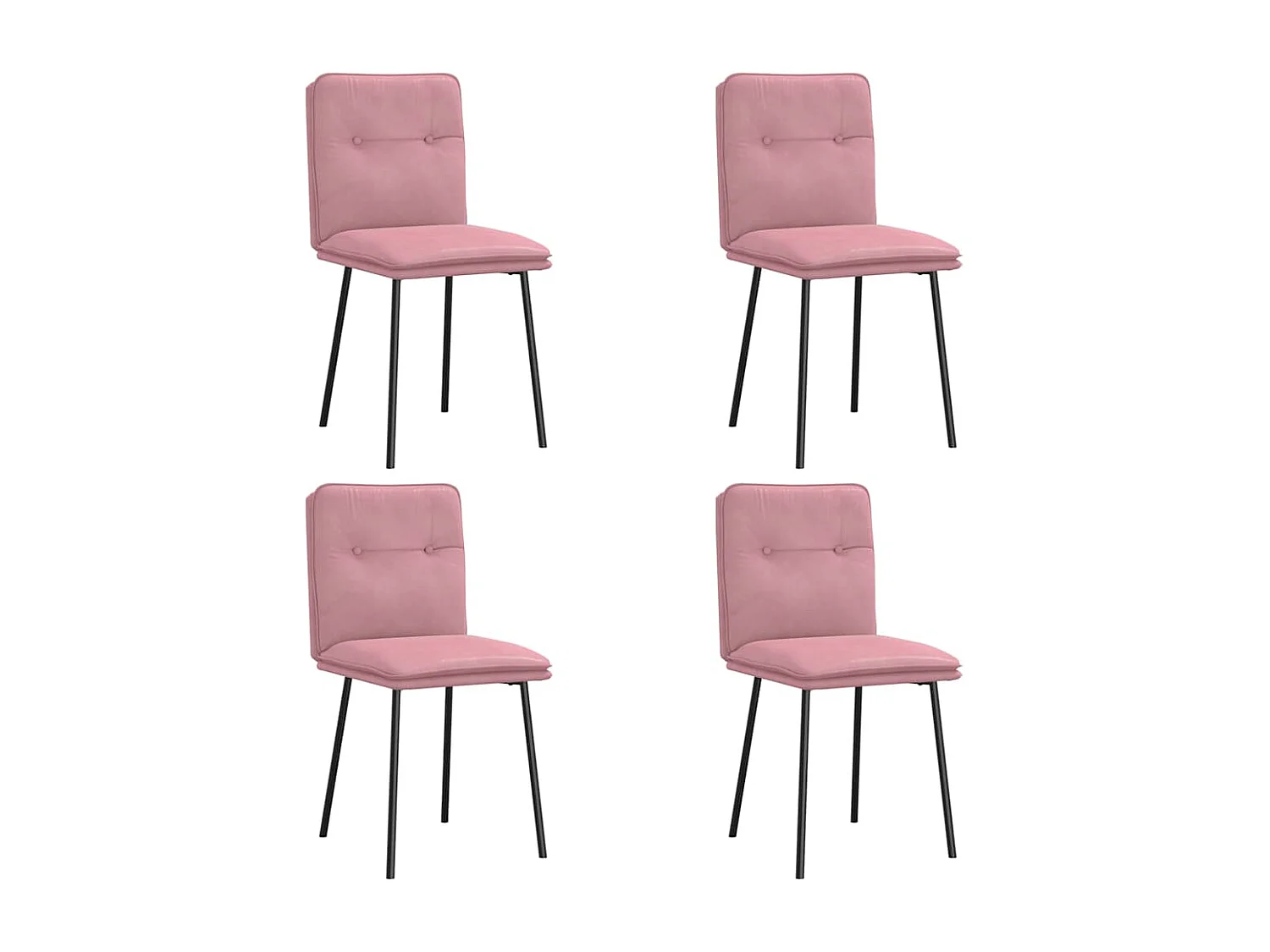 Sillas de comedor 4 unidades terciopelo rosa