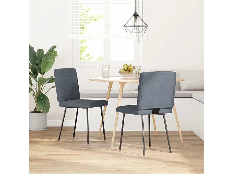 Sillas de comedor 2 unidades terciopelo gris oscuro