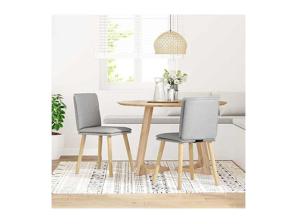 Chaises à manger lot de 2 gris nuage tissu