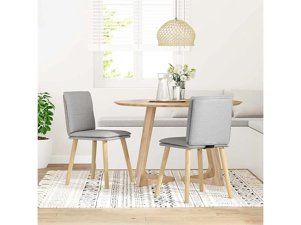 Chaises à manger lot de 2 gris nuage tissu