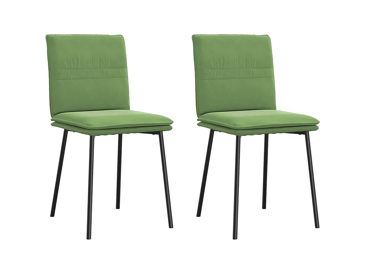 Chaises à manger lot de 2 Vert clair Velours