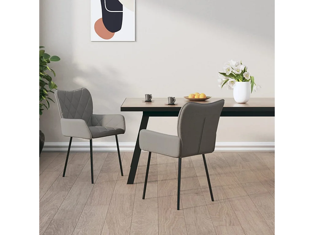 Sillas de comedor giratorias 2 unidades tela gris claro
