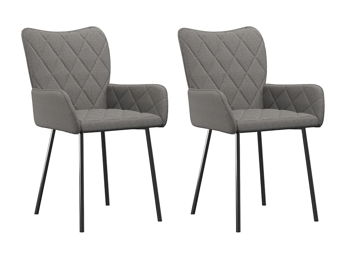 Sillas de comedor giratorias 2 unidades tela gris claro