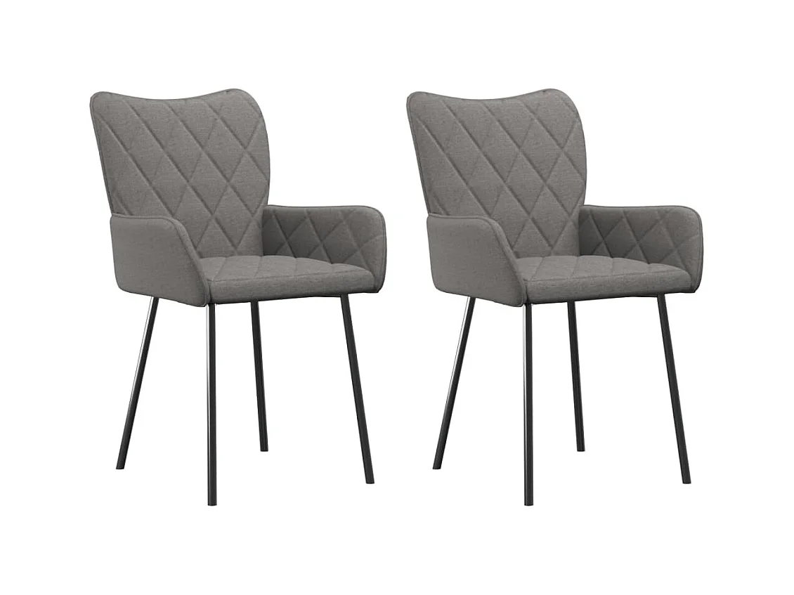 Chaises à manger lot de 2 gris clair tissu