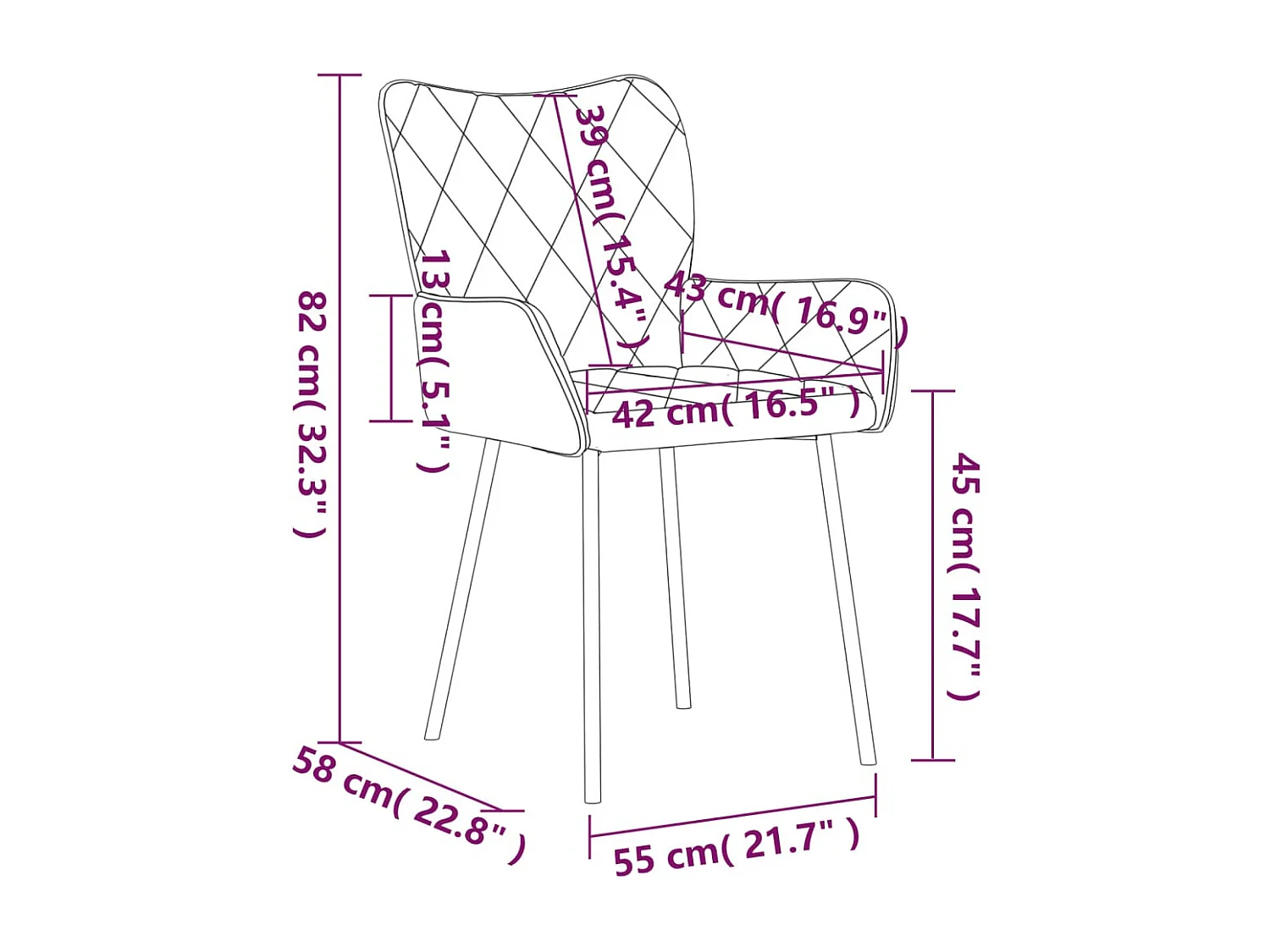 Chaises à manger lot de 2 gris clair tissu