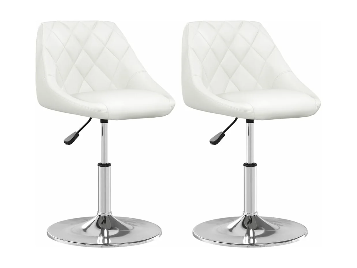 Sillas de comedor 2 unidades cuero sintético blanco