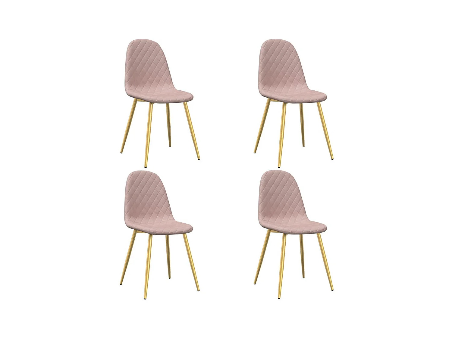 Chaises à manger lot de 4 rose velours