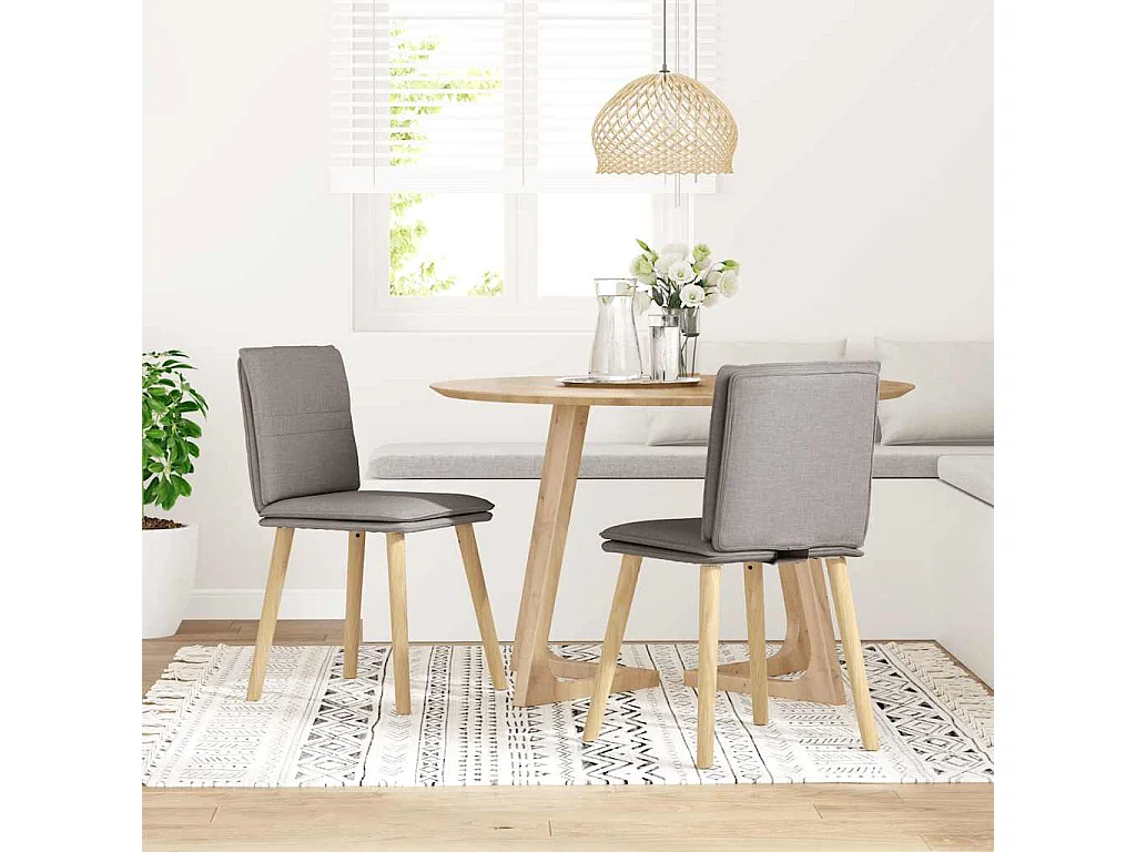 Chaises à manger lot de 2 taupe tissu