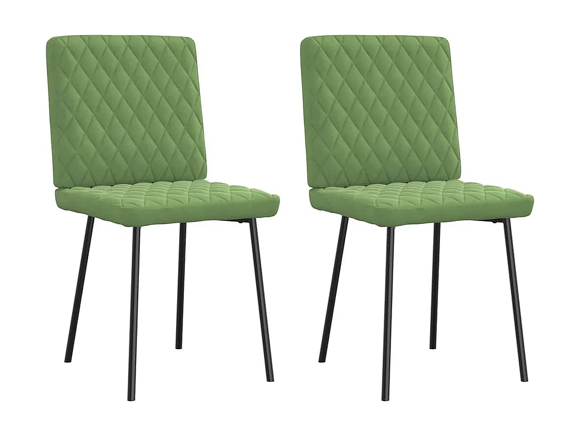 Chaises à manger lot de 2 Vert clair Velours