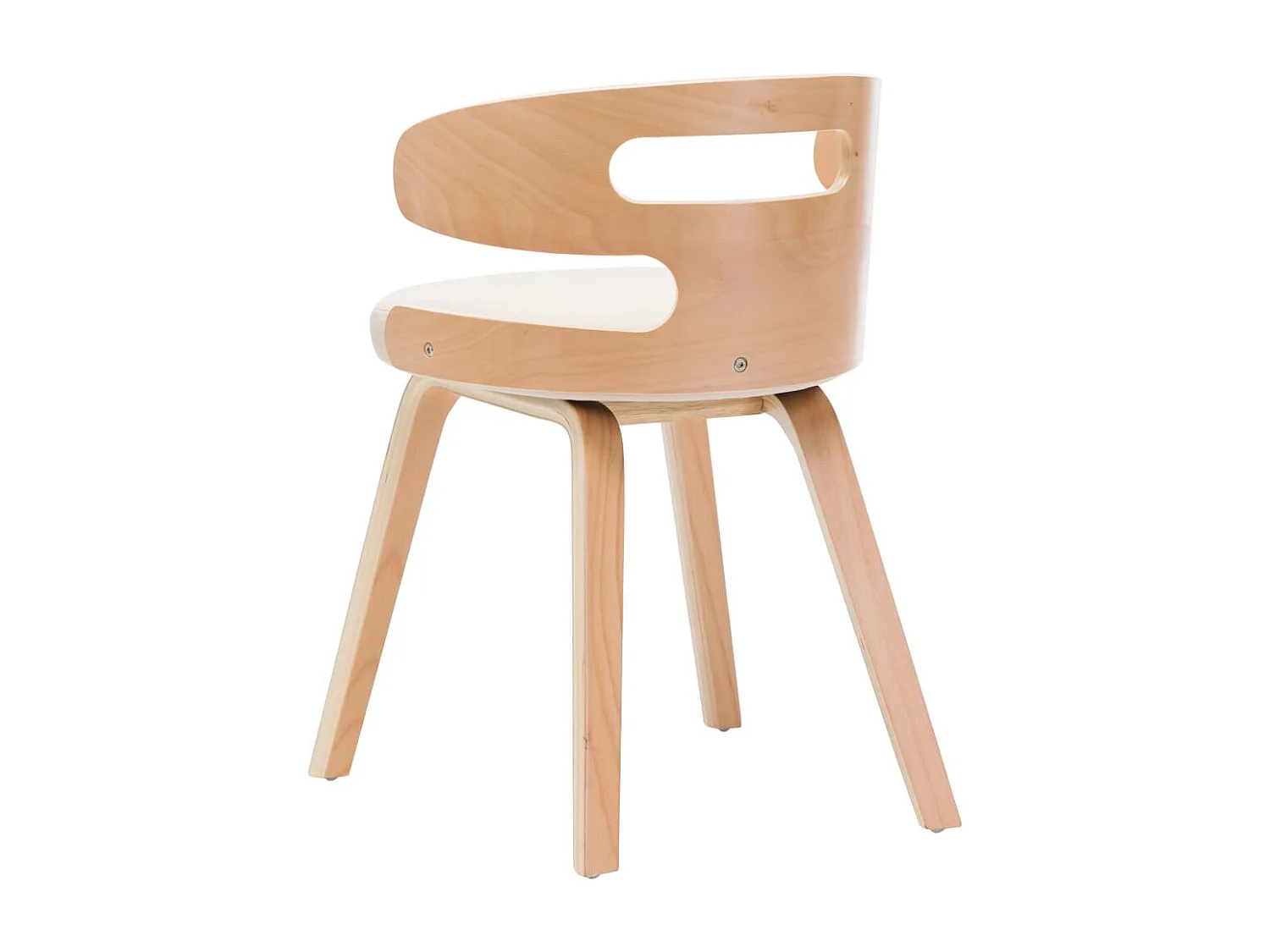 Eetkamerstoelen 6 st gebogen hout en kunstleer crème